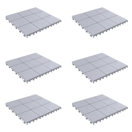 Standalone Patio & Deck Tiles-Interlocking Eco-Friendly Outdoor Flooring Pavers - Grey - Set of 6 ST3239773
